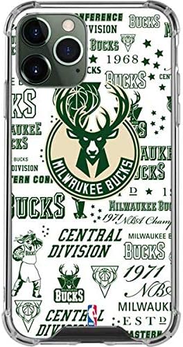 Skinit Clear Phone Case Compatible with iPhone 12 Pro Max - Officially Licensed NBA Milwaukee Bucks Historic Blast