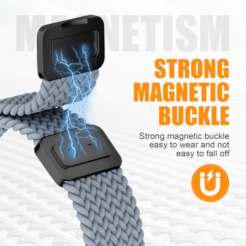 Image of BXUXOHS Magnetic Nylon Bands for Samsung Galaxy Watch 8 Band /Galaxy Watch 8 Classic,Braided Elastic Fabric No Gap Sport Strap for Galaxy Watch 8 /8 Classic 40mm 44mm 46mm men /women