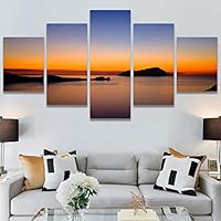 SIGNWIN 5 Panel Canvas Wall Art Landscape Ocean for Home Decorations Ready to Hang - 60