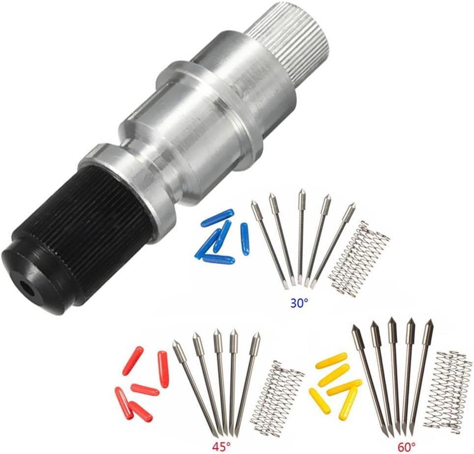 YakamozCB09 CB09U Graphtec Blade Holder Base with 15pcs Graphtec Blade Vinyl Cutter Plotter Cutting Blades 30/45/ 60 Degree