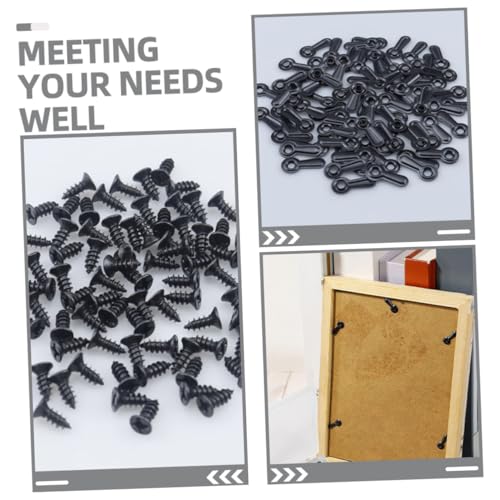 Image of Hemoton 100pcs Picture Frame Accessories Kit Frame Backing Clips with Screws Hardware for Easy Picture Hanging Hotel Settings