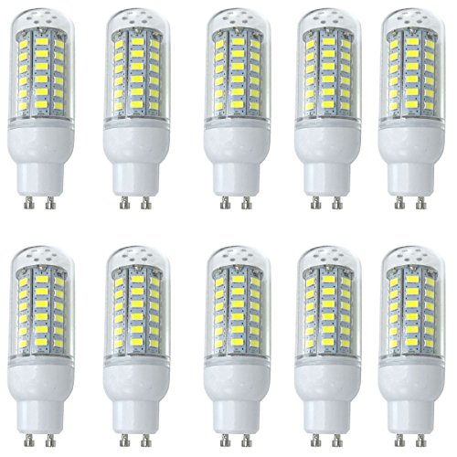 Aoxdi 10X GU10 8W LED Lampen, Kaltweiß, 56 SMD 5730 LED Lampen Strahler Ersatz für Halogenlampen, 360°Strahlwinkel, GU10 LED Birnen 8W, AC220-240V