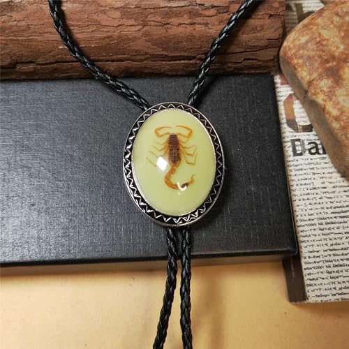 Image of Turquoise Agate Granite BOLO Tie for Men Women Leather Wedding Necklace Western Cowboy Necktie