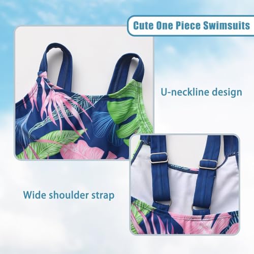 Image of Girls One Piece Swimsuits Tie Dye Bathing Suit for Girls Hawaiian Swimwear 3-16 Years