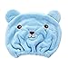 Produktbild Rosennie Qualitäts Microfiber Hair Turban schnell trockenes Haar Hut gewickelt Handtuch Badekappe Trockenhauben Wasser schnell trocknende Duschhaube Badezimmer Handtuch Kopftuch saugfähigen (Blau)