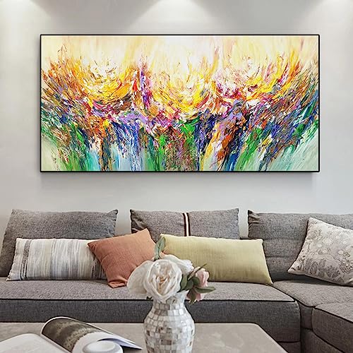 Peinture décorative toile art de nuages colorés pour une atmosphère apaisante chez vous