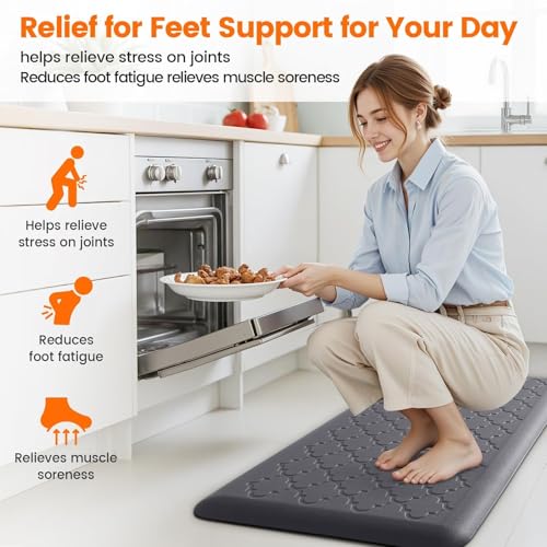 4/5 Inch Thick Anti-Fatigue Kitchen Mat Comfort Standing Floor Mat for Home — view 6