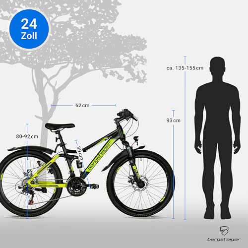 Bergsteiger Broome 24 und 26 Zoll Kinderfahrrad mit Shimano 21 Gang
