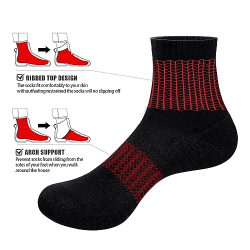 Mens Ankle Socks For Men, Breathable Wicking Cushioned Gym Running Athletic Socks Casual Quarter Socks, 5 Pairs2