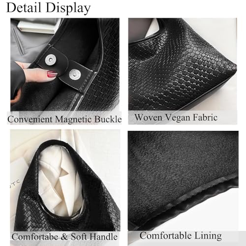 Bolso tote tejido para mujer miniatura 5