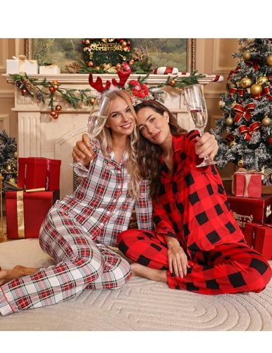 Image of Pjmlifecoco Pajamas Set Long Sleeve Womens Button Down Sleepwear Two Piece Nightwear Soft Pj Lounge Sets S-XXL