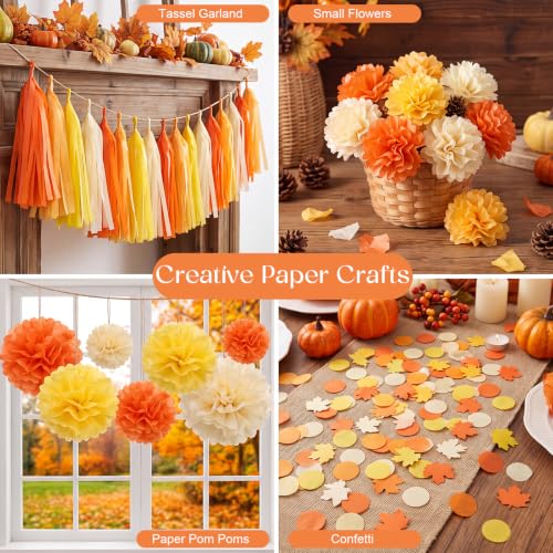 Image of woric 160 Sheets Orange Yellow Tissue Paper for Gift Bags 20 X 14 Inches