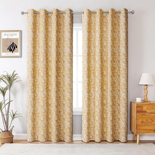 Image of Homestan Abstract Design Velvet Long Door Curtains 9 Feet Long Set of 2 for Home Decor (9 X 4.5 Feet, Off White)