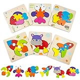 🦖: 【3】 Glattkantendes Design, das für kleine Kinderhände sicher ist. Die Puzzleteile haben geeignete Größen, die das Kleinkind leicht fangen und halten kann