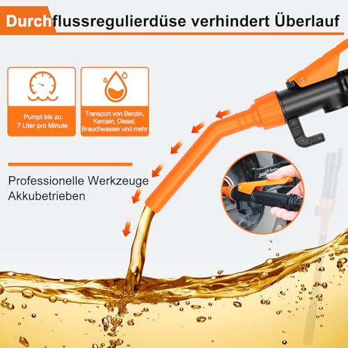 Elektrische Transferpumpe,Elektrische Umfüllpumpe Kraftstoff Umfüllpumpe Siphon Pumpe Akku Elektrische Transferpumpe,Kraftstoff Umfüllpumpe,tragbare Automatische Absaugung Pumpe Gas 2.4 GPM