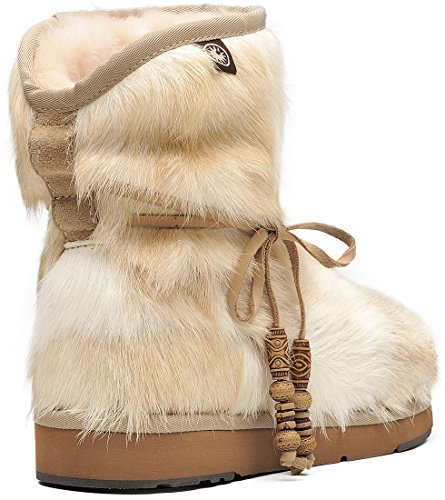 Aumu Women's Classic Mini Sheepskin Winter Boot Fur Boot White Size 7