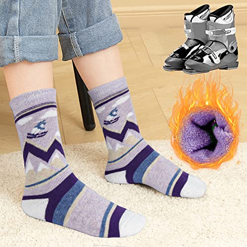 Unenow Merino Wool Ski Socks Kids 2 Pairs, Winter Warm Snowboarding Thermal Socks For Boys Girls Toddlers #TOP4