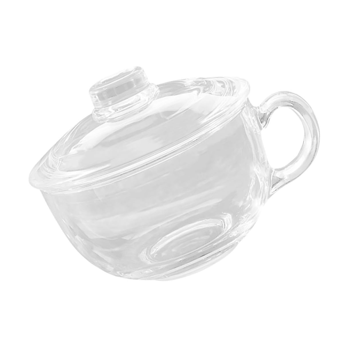 Saladier en verre avec couvercle et poignée pour lait et fruits maison