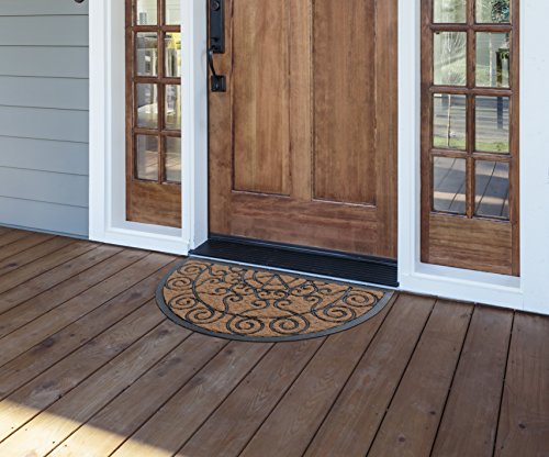 Milliard Decorative Swirl Coco Fiber Half Round Durable Outdoor Entrance Doormat - 18in.x30in.