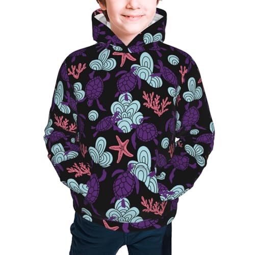 Ornamental Turtles Kid Hoodies Boys Sweatshirts Girls Pullover with Pocket3