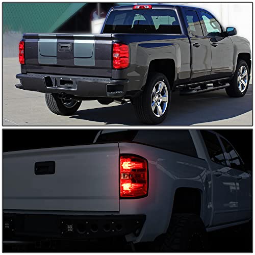 Image of MOCW Right Tail Light Compatible with 2014-2018 Chevrolet Silverado 1500 2500 HD 3500HD, GMC Sierra 3500 HD Taillight Brake Lamps Halogen Bulb and Harness Included, Right Passenger Side