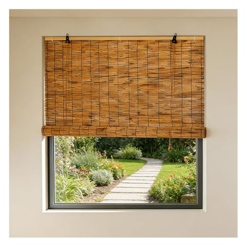 Interieur Store Enrouleur en Bambou pour Tonnelle Terrasse Véranda Jardins, Rideau de Roseau Imperméables, Ombrage Stores à Rouleaux en Bambou 45 80 60 70...