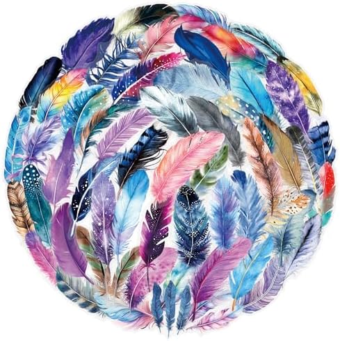 50 PCS Feather Scrapbook Stickers Kit Feather PET Transparent Waterproof Stickers Set for Junk Journal Journaling Water Bottles Phone Laptop Decals Pack for Teens Girls Kids Adults image 5