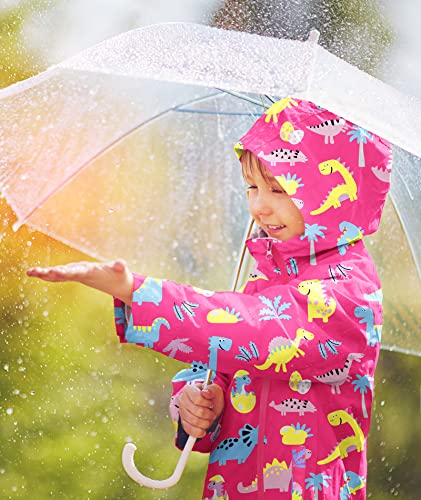 SWISSWELL Toddler Boys Girls Rain Jacket Waterproof Outwear Breathable Rain Coat for Toddler with Detachable Hood 2-7 Years3