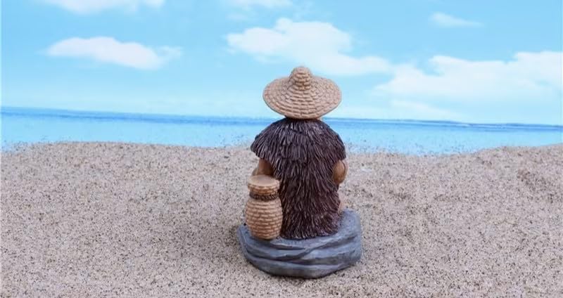 Opemg Mini Fisherman Figurines Resin Sitting Fishing Men - Image 3