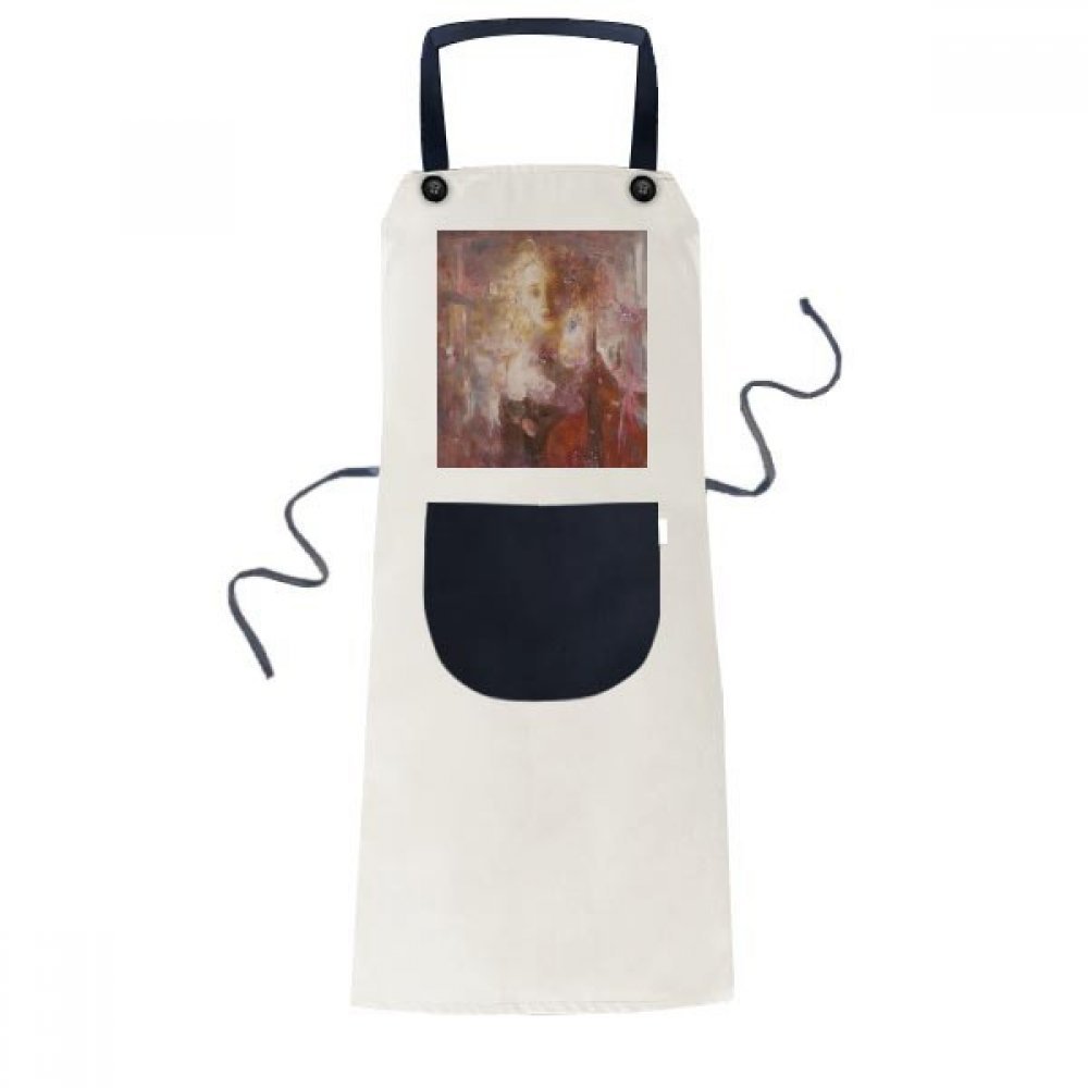 Tablier bavoir de cuisine Sarabande Xjj Peinture à l'huile anti-tache réglable beige