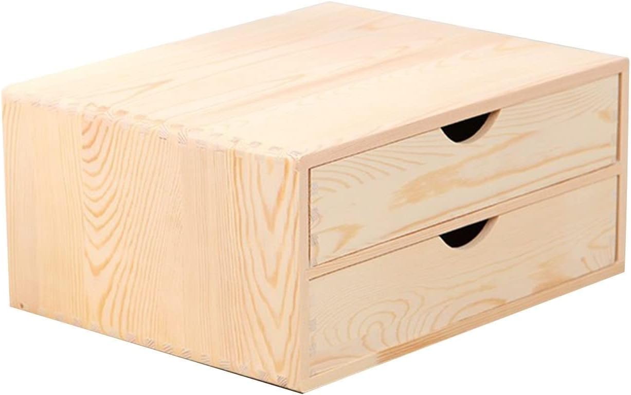 Organizer da scrivania in legno di pino con cassetto, per documenti A4, forniture per scuola e ufficio, accessori da scrivania per casa e ufficio (2 strati)
