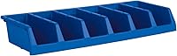 Vista 1 de Akro-Mils 30312 System Bin - Contenedor de almacenamiento con seis compartimentos, (33 x 12 x 5 pulgadas), color azul, (paquete de 5)