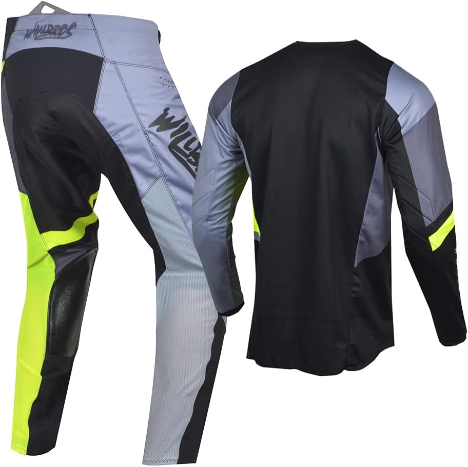 Mens Motocross Jersey Pants Combo MX Gear Set Dirt Bike Offroad Riding Racewear Adult BMX ATV