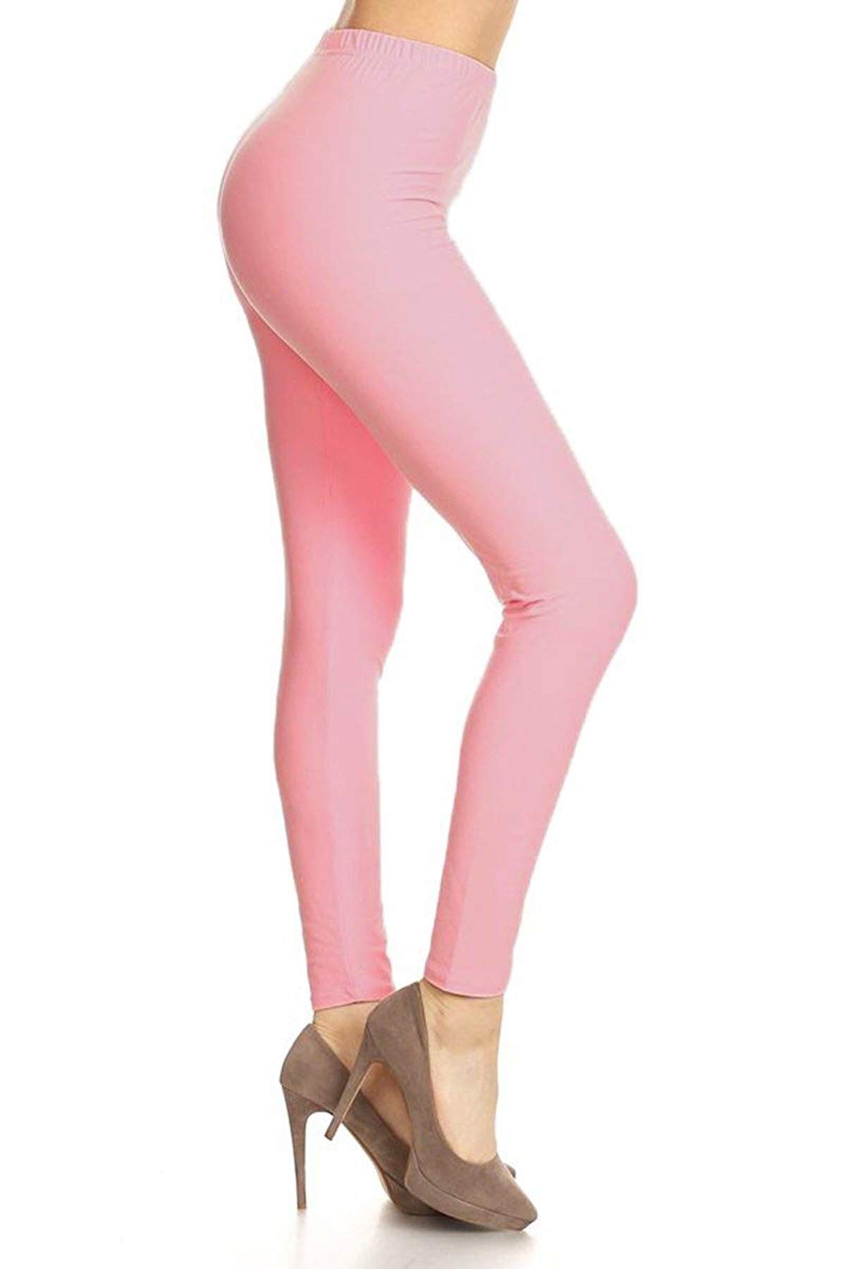 Leggings Depot Women's High Waisted No-Roll Leggings, 1" Waistband