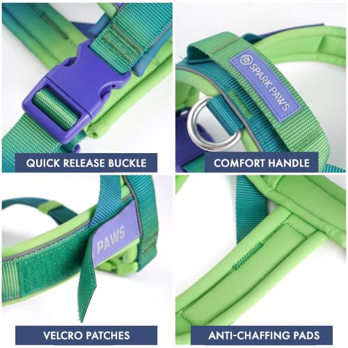 Image of Spark Paws No Pull Front Clip Dog Harness - Easy On, Padded and Lightweight | Two Clips, On in Seconds, Chest Bearing, Australian Style, No Throat Pressure, for Small Medium and Large Breeds