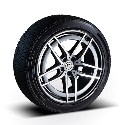 PRIORIM 4x Aluminium Felgenschutzringe (18 Zoll, Schwarz) - Kratzfester & Wetterbeständiger Rundumschutz für Autoreifen & Felgen - Effektiver Felgenrand-Schutz