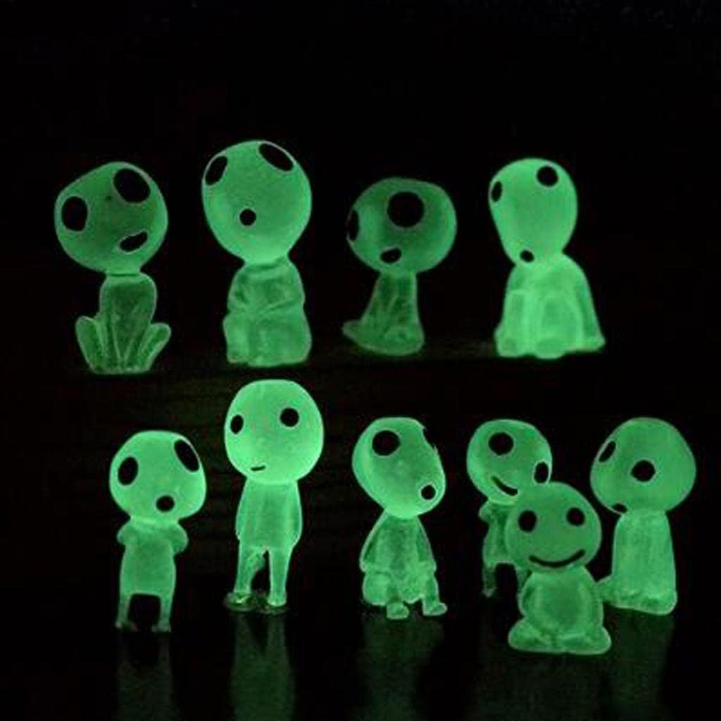 Losa 10Pcs Miniature Bonsai DIY Resin Crafts Terrarium Figurine Fairy Garden Ornament Luminous Tree Elves Doll Decor