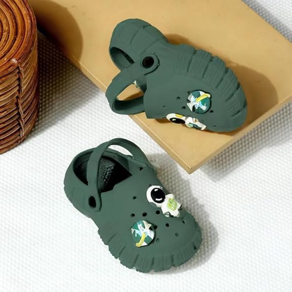 Image of Unisex Kids Clogs Soft Anti Skid Mules Sandals with Adjustable Back Strap Indoor & Outdoor Slipper for Boys & Girls Everyday Use Waterproof Jibbex Slides