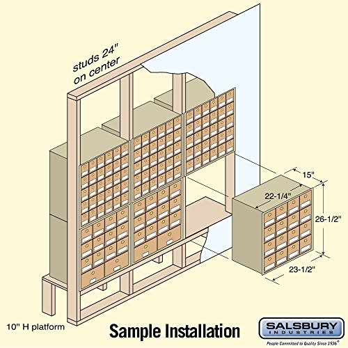 Salsbury Industries 2016Rl Mailbox, 16 Doors, Rear Loading, Brass #TOP4