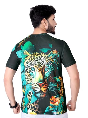 Image of Vintage Animal T Shirt for Men 3D Fierce Leopard Print T Shirt /Summer Short Sleeve Holiday T-Shirts Loose Clothing O-Neck Pullover /Cheetah Printed Attractive T Shirt
