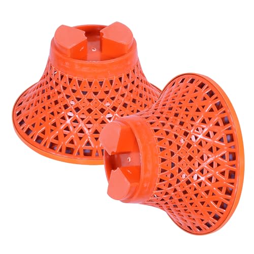 Image of Kuber Industries Seating Stool | Plastic Mesh Damroo Stool | Both Sided Stool for Guestroom | Damroo Style Stool | Stool for Graden | Stool for Balcony | Pack of 2 | Red