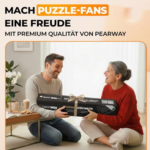 PEARWAY Puzzlematte 1000 Teile zum Aufrollen - inkl. Sortierschalen & sanft gleitender Oberfläche statt rauem Filz - Puzzle Matte - Puzzleunterlage - Puzzleteppich - Puzzlerolle - Puzzle Aufbewahrung