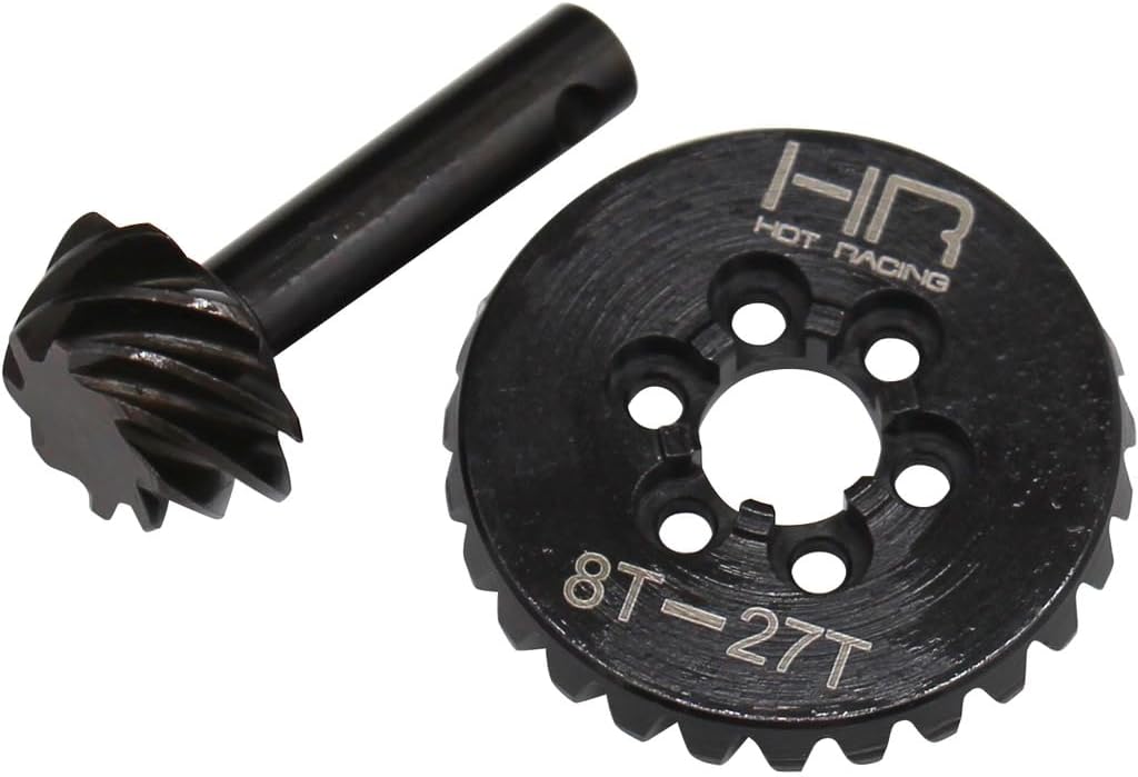 Hot Racing SCXT9278 HD Steel Bevel Gear Set - 27t/8t 0.9 Module 3.375 Ratio