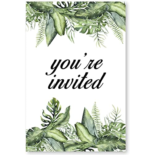 Greenery Safari A Wild One Is On The Way Baby Shower Invitations With Envelopes Set Of 20 Jungle Animal Baby Shower Party Invites #TOP1