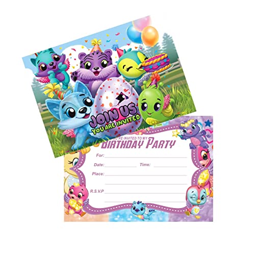 Ninimble 24Pcs Hatchimals Birthday Invitations,Hatchimals Party Invitations Birthday Party Supplies Decoration (Invitations 3) #TOP2