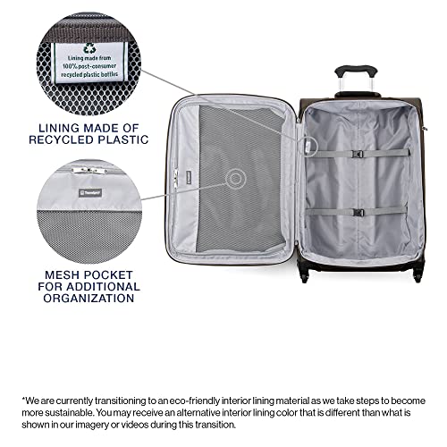 Travelpro Maxlite 5 Softside Expandable Checked Luggage with 4 Spinner Wheels, Lightweight Suitcase, Men and Women, Mocha, Checked Medium 25-Inch - Image 4