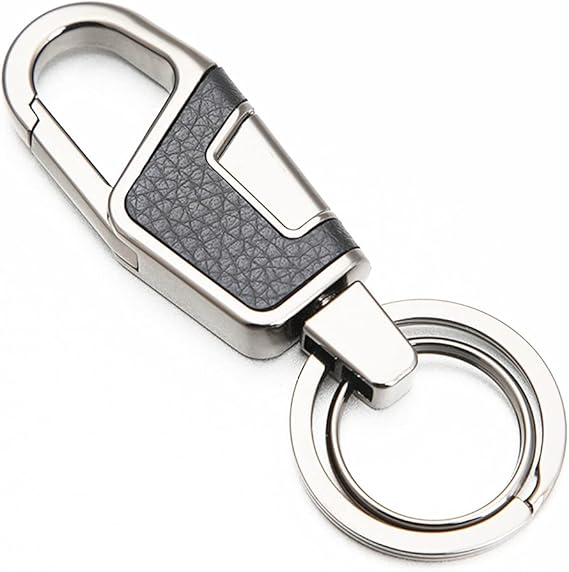 Amazon Co Jp 亜鉛合金 キーホルダー チェーン おしゃれ キーリング ダブル グレー 車 バイク