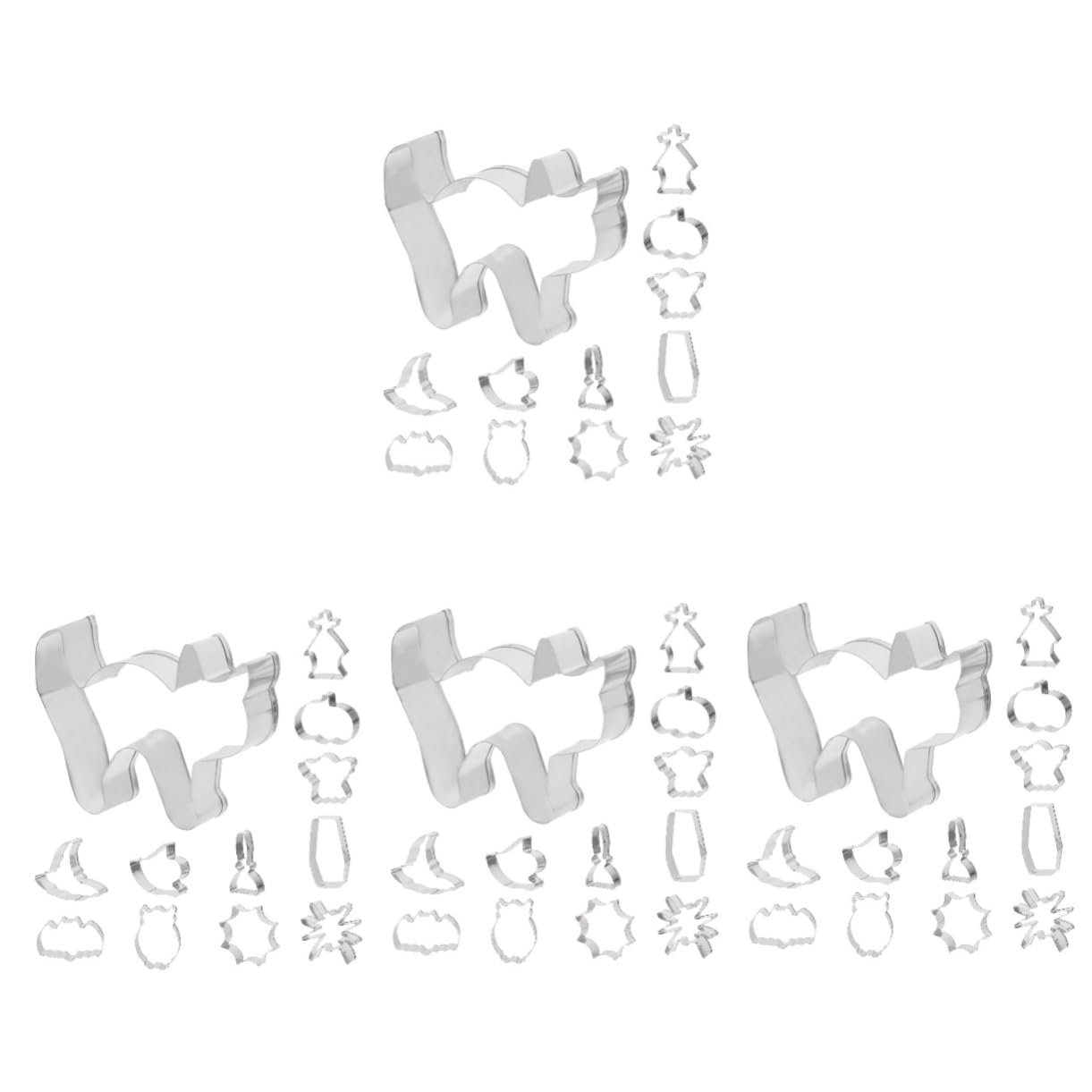 IMIKEYA 4 Sätze Backform Keksausstecher Zum Backen Halloween- Plätzchen-weihnachtsschneider Urlaub Weihnachtsplätzchenformen Babyparty-ausstecher Edelstahl 430 Silver 12 Stück * 4