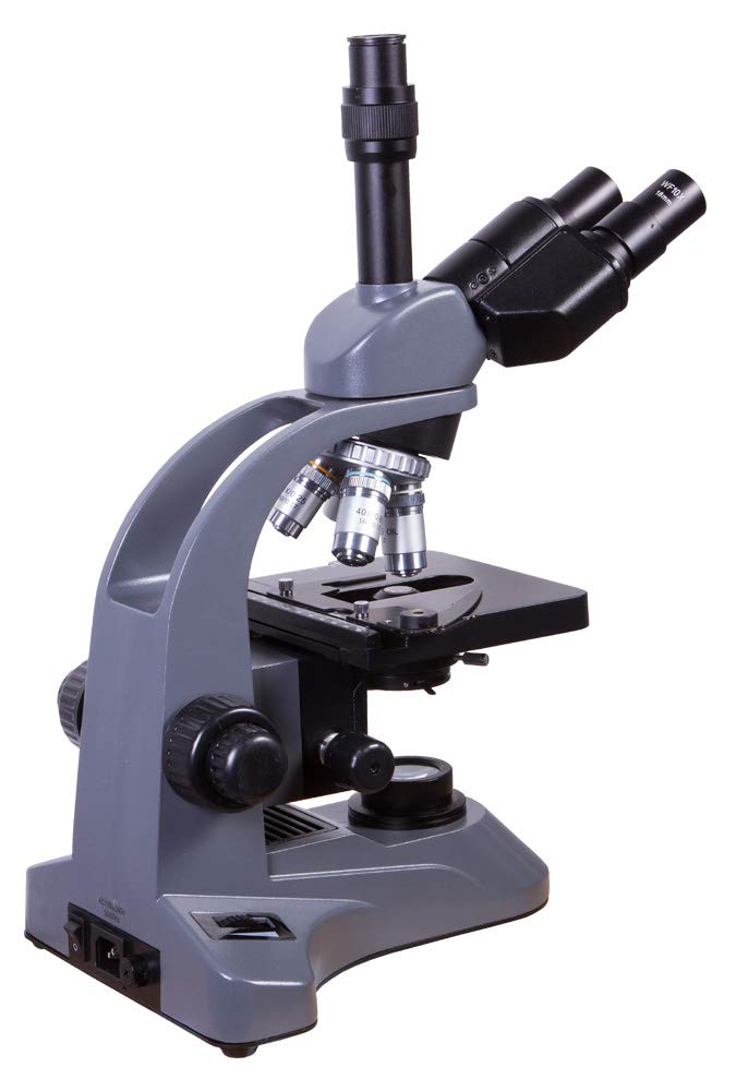 Microscopio Trinocular Escolar Levenhuk 740T con Aceite de Inmersión y Filtros (Azul, Amarillo, Verde) Incluidos en el Kit