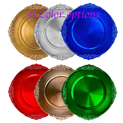 Henilosson Gold Charger Plates - Antique Plate Chargers For Dinner Plates - Set Of 6 Dinner Chargers (6, Gold) #TOP5